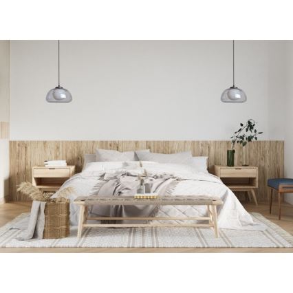 ITALUX - Pendellampa med kabel AINALE 1xG9/7W/230V svart/rökfärgad