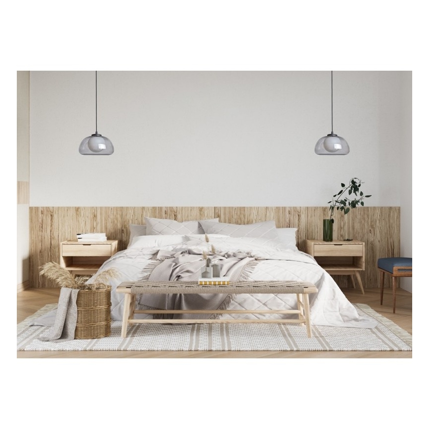 ITALUX - Pendellampa med kabel AINALE 1xG9/7W/230V svart/rökfärgad