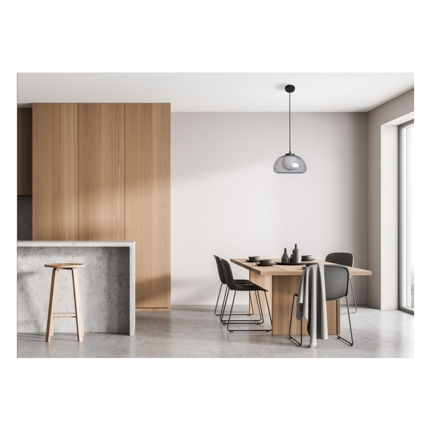 ITALUX - Pendellampa med kabel AINALE 1xG9/7W/230V svart/rökfärgad