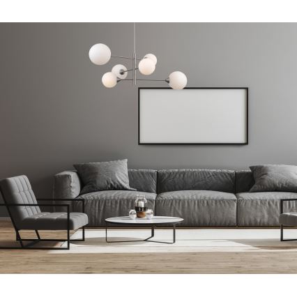 ITALUX - Taklampa EVORA 6xG9/5W/230V nickel
