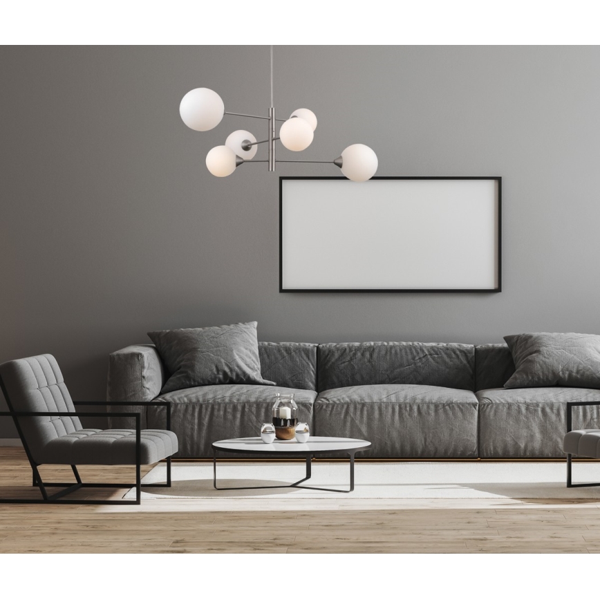 ITALUX - Taklampa EVORA 6xG9/5W/230V nickel
