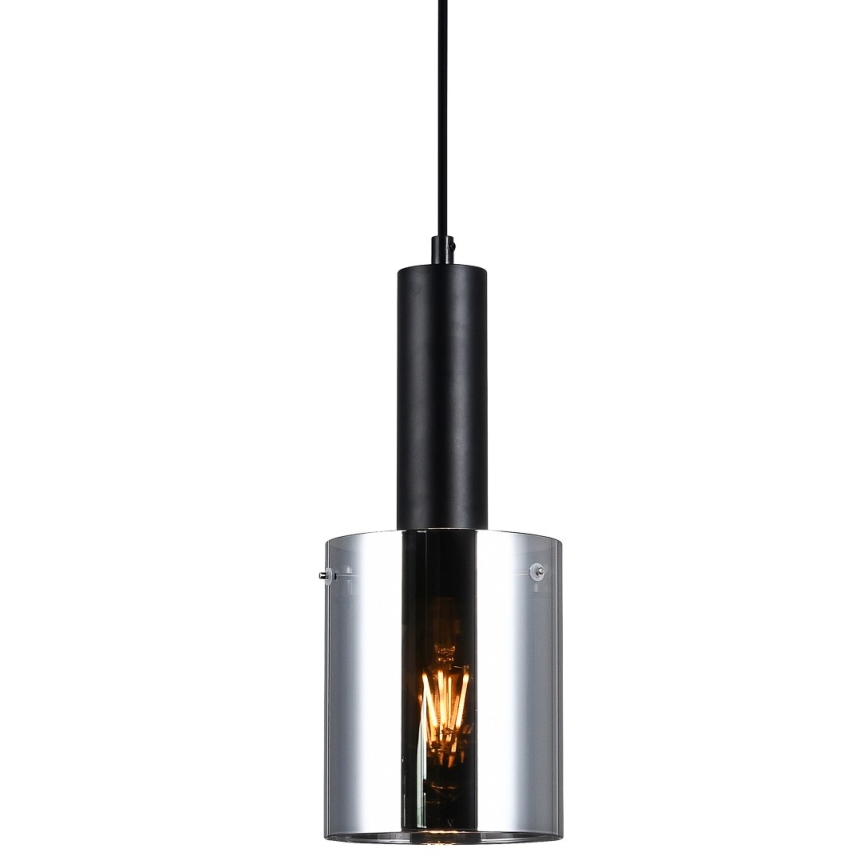 ITALUX - Ljuskrona med textilsladd SARDO 1xE27/40W/230V svart