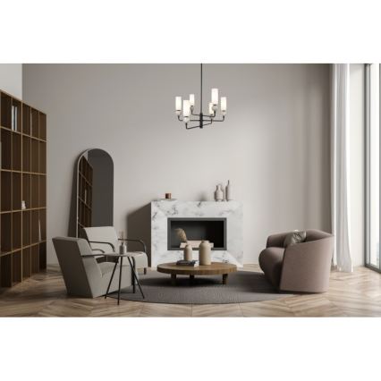 ITALUX - Taklampa på stång SANTOS 6xG9/40W/230V svart