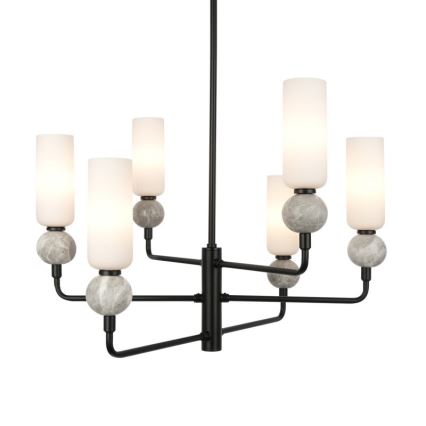 ITALUX - Taklampa på stång SANTOS 6xG9/40W/230V svart