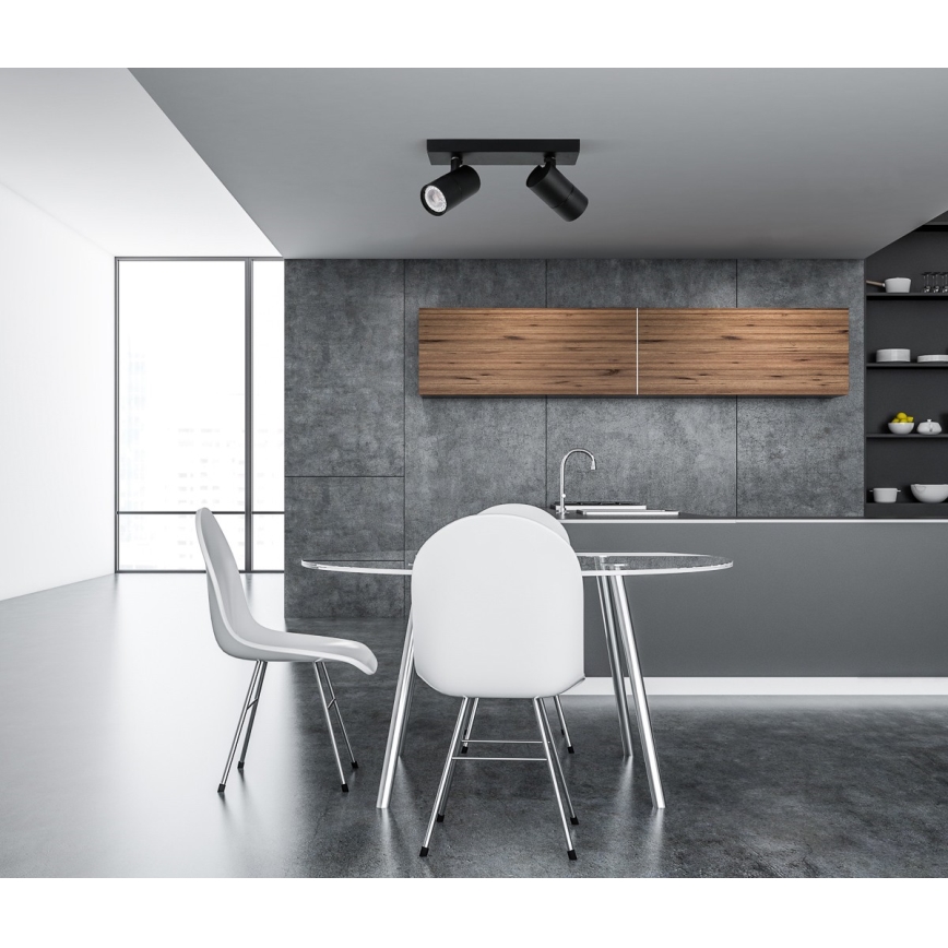 ITALUX - Spotlight LACONI 2xGU10/35W/230V svart