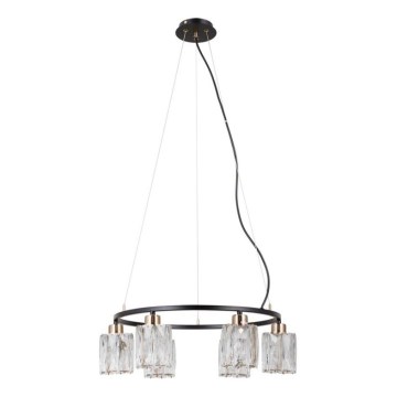 ITALUX - Taklampa i vajer SIMONA 6xE14/40W/230V svart/guld