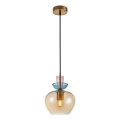 ITALUX - Taklampa på vajer FANDA 1xE27/40W/230V guld/rökbeige