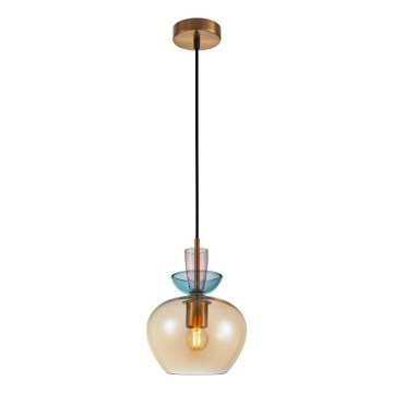 ITALUX - Taklampa på vajer FANDA 1xE27/40W/230V guld/rökbeige