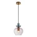 ITALUX - Takpendel med kabel FANDA 1xE27/40W/230V guld/rökgrå