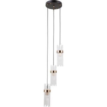 ITALUX - Takpendel TARASO 3xE14/40W/230V svart/guld