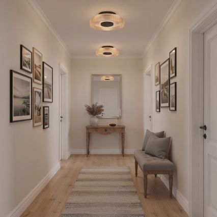 ITALUX - LED-taklampa PASSO, 8 W, 230 V, 3000 K, Ø 25 cm, rökbeige