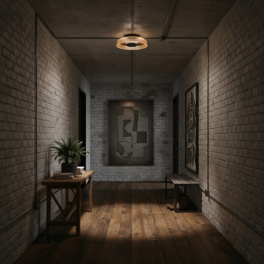 ITALUX - LED-taklampa PASSO, 8 W, 230 V, 3000 K, Ø 25 cm, rökbeige