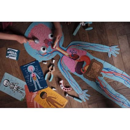 Janod - Barnens pedagogiska pussel 225 bitar mänskliga kroppen