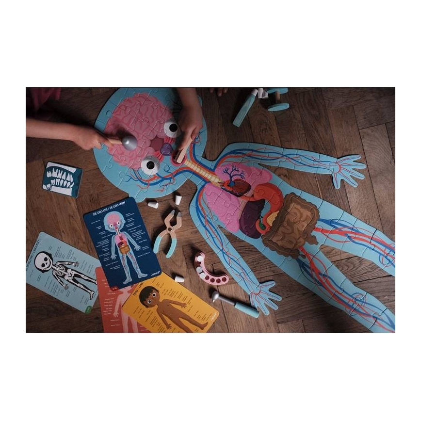 Janod - Barnens pedagogiska pussel 225 bitar mänskliga kroppen