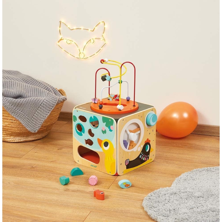 Janod - Interaktiv kub med labyrint MULTI ACTIVITY