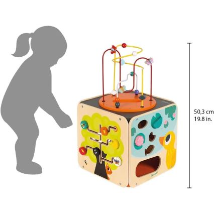 Janod - Interaktiv kub med labyrint MULTI ACTIVITY