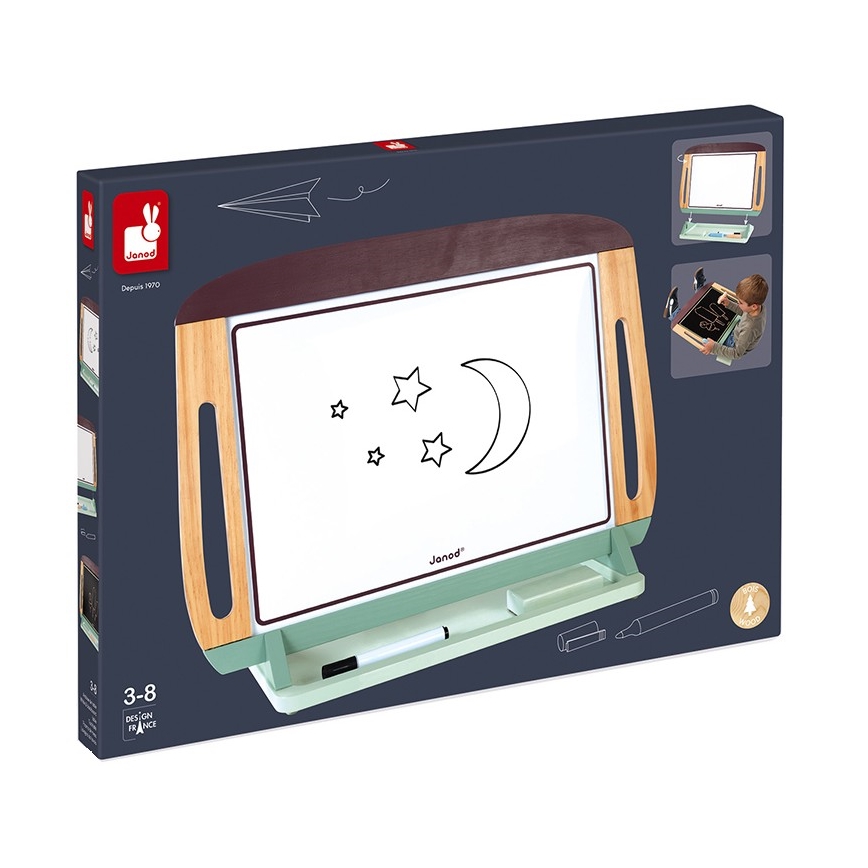 Janod - Magnetisk skrivtavla för bord, grön/brun