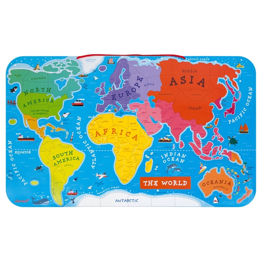 Janod - Magnetisk världskarta på engelska