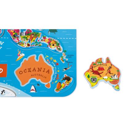 Janod - Magnetisk världskarta på engelska