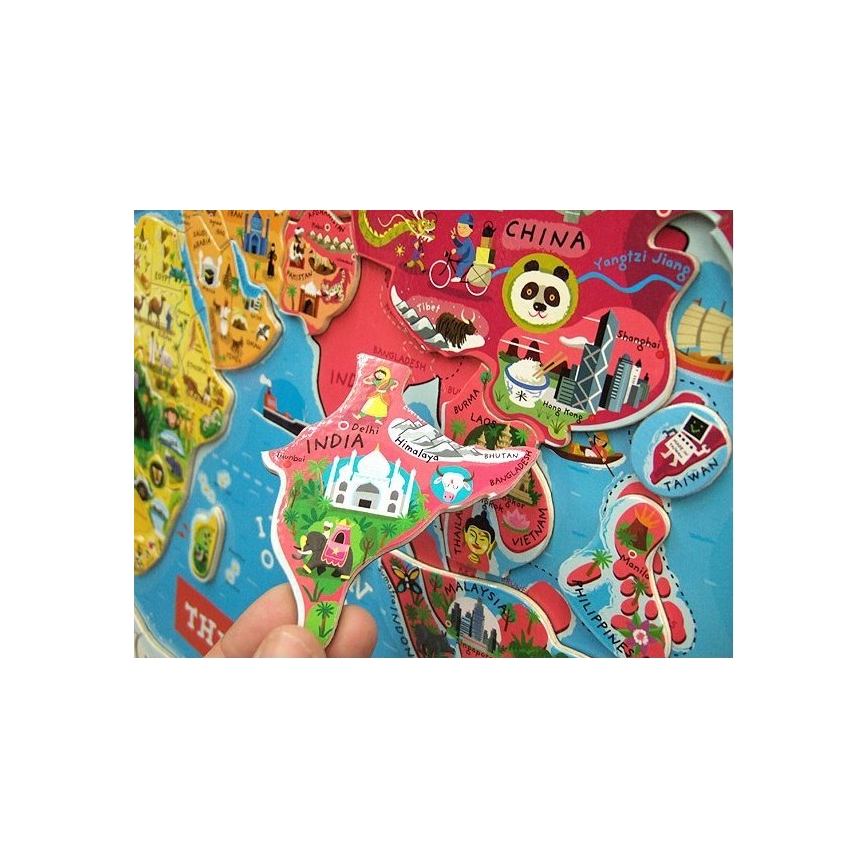 Janod - Magnetisk världskarta på engelska