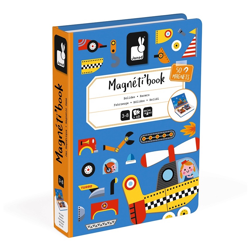 Janod - Magnetiskt interaktivt set MAGNETIBOOK transportmedel