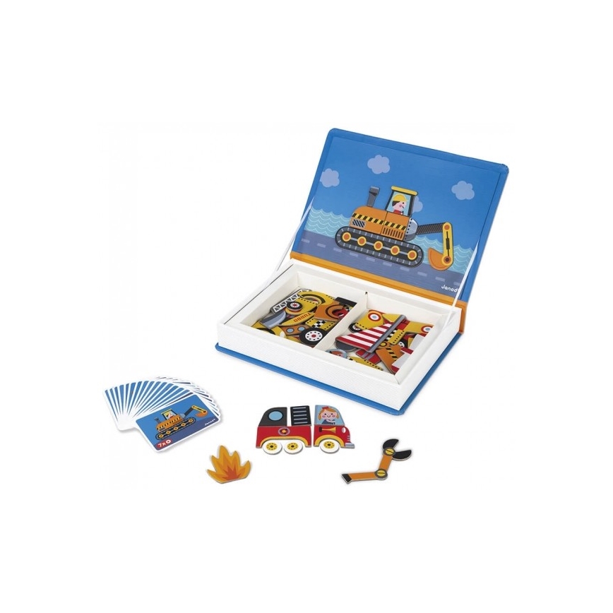 Janod - Magnetiskt interaktivt set MAGNETIBOOK transportmedel