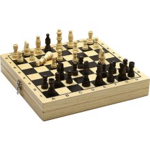 Jeujura - schack och dam av trä i en låda