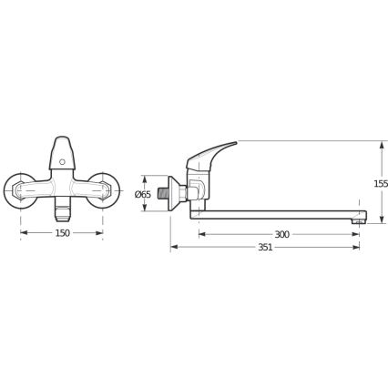 JIKA H3111N70042401 - Tvättställsblandare TALAS 15,5 cm blank krom