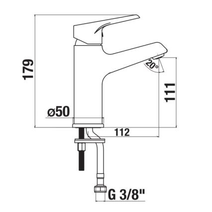 JIKA H3111W10049101 - Tvättställsblandare CUBE 17,9 cm Cold Start/blank krom