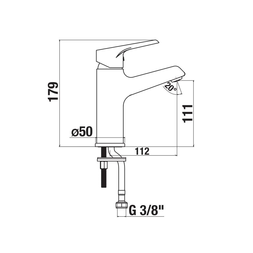 JIKA H3111W10049101 - Tvättställsblandare CUBE 17,9 cm Cold Start/blank krom