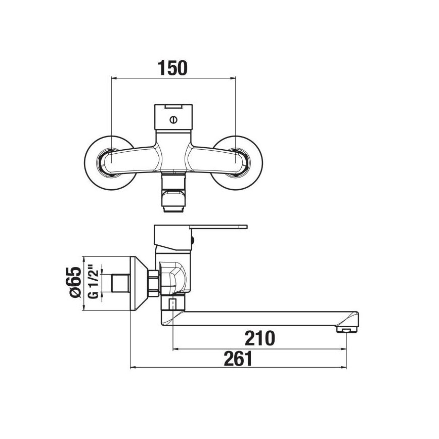 JIKA H3111Z70042301 - Tvättställsblandare LYRA 15x26,1 cm blank krom