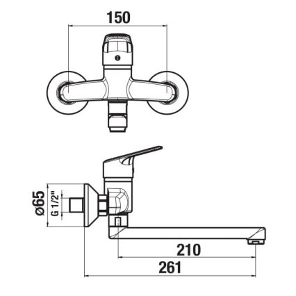 JIKA H3112E70042301 - Tvättställsblandare TALAS 15x26,1 cm blank krom