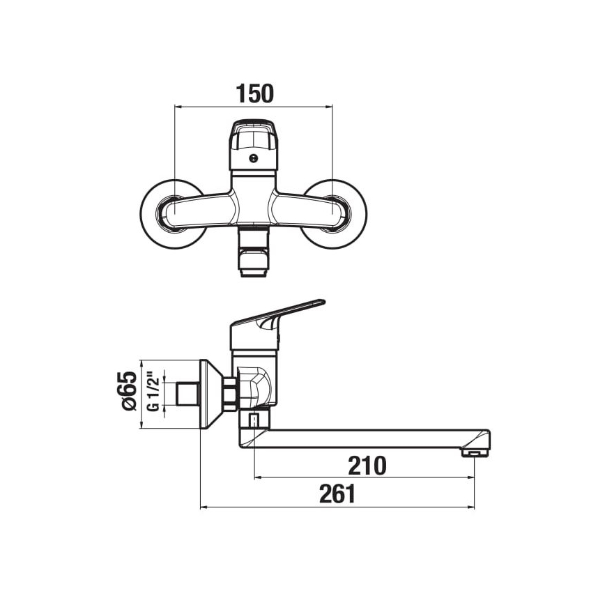 JIKA H3112E70042301 - Tvättställsblandare TALAS 15x26,1 cm blank krom