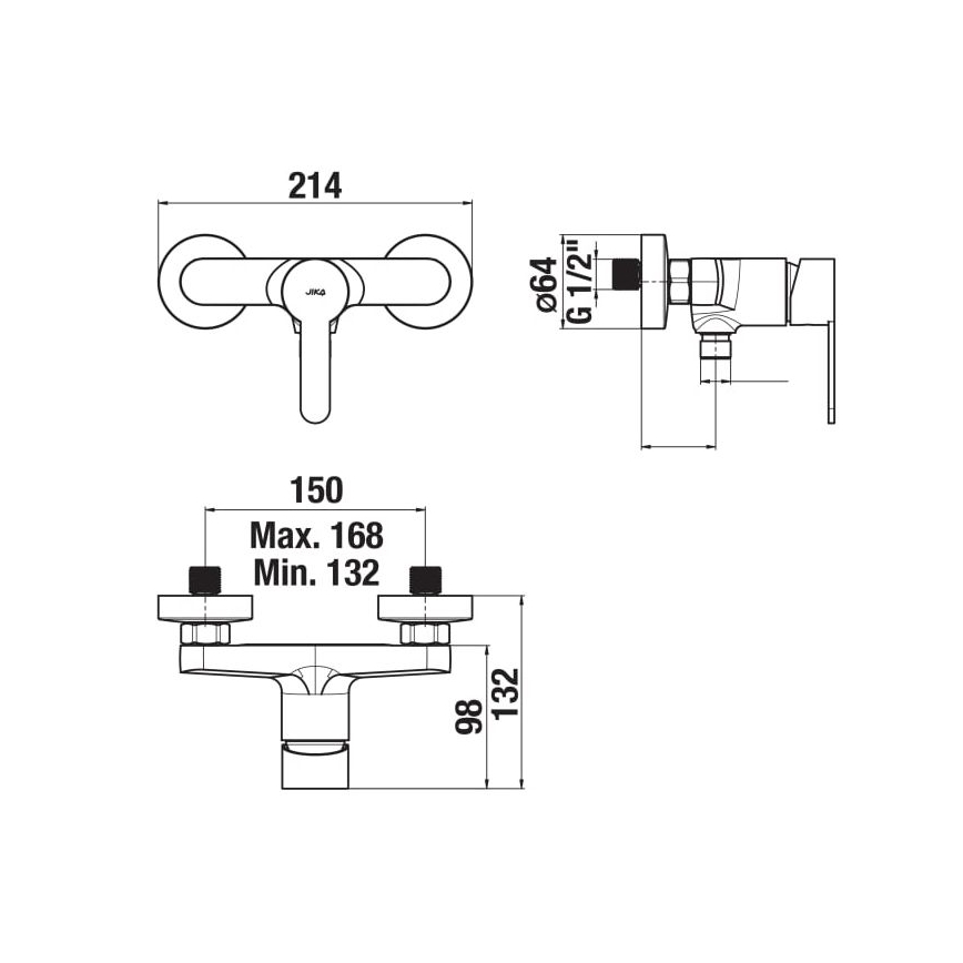 JIKA H3311Z70044001 - Duschblandare LYRA blank krom