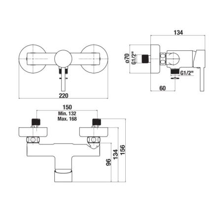 JIKA H3312F70044001 - Duschblandare MIO blank krom