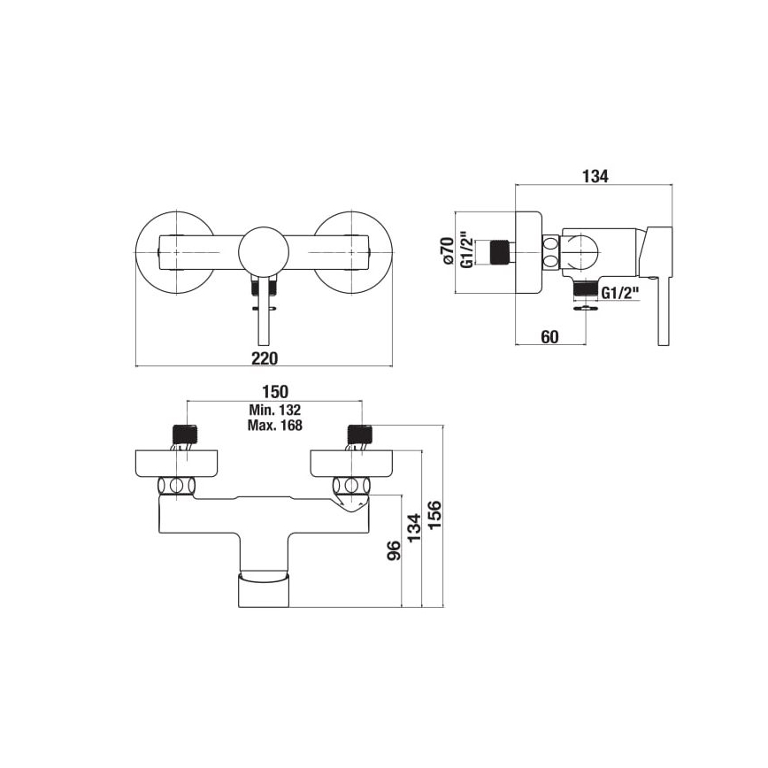 JIKA H3312F70044001 - Duschblandare MIO blank krom