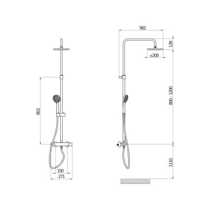 JIKA H3337170045711 - Duschset med termostatblandare MIO blank krom