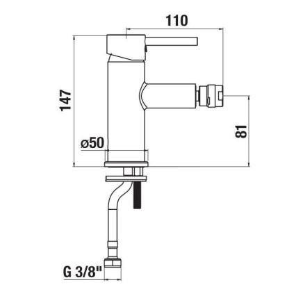 JIKA H3412F17161101 - Bidettvättställsblandare MIO 14,7 cm matt svart