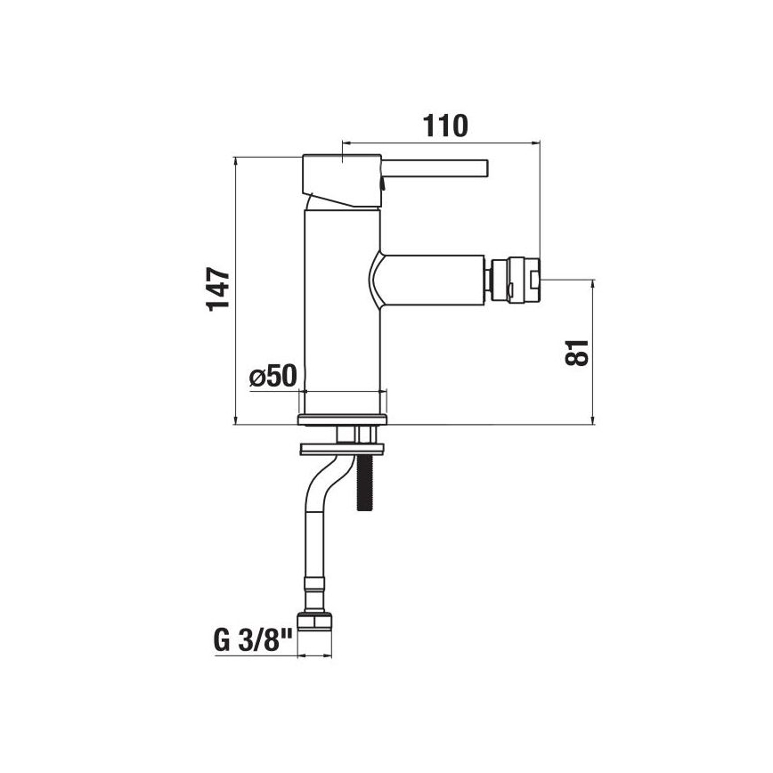 JIKA H3412F17161101 - Bidettvättställsblandare MIO 14,7 cm matt svart