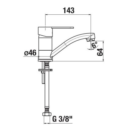 JIKA H3511Z10042201 - Köksblandare LYRA 14,3 cm blank krom