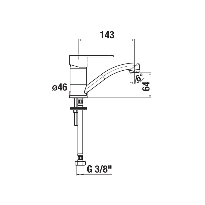 JIKA H3511Z10042201 - Köksblandare LYRA 14,3 cm blank krom
