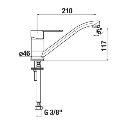 JIKA H3511Z10042301 - Köksblandare LYRA 21 cm blank krom