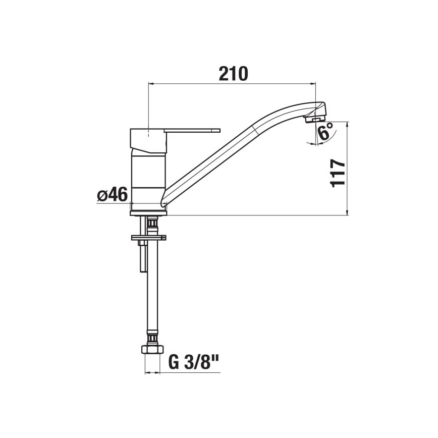 JIKA H3511Z10042301 - Köksblandare LYRA 21 cm blank krom