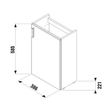 JIKA H45J5111753001 - Badrumsskåp med handfat PETIT 58,5x38,6 cm vit