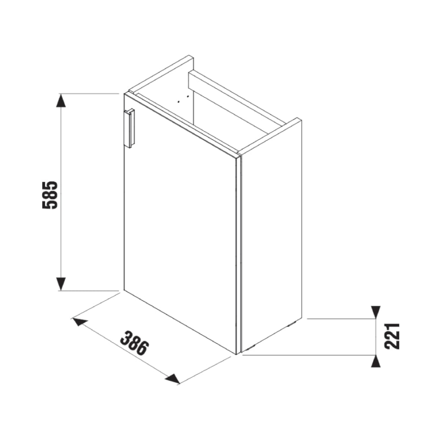 JIKA H45J5111753011 - Badrumsskåp med handfat PETIT 58,5x38,6 cm grå