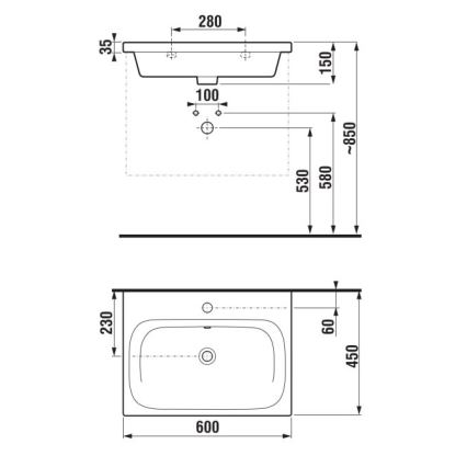 JIKA H8127137161041 - Väggmonterad handfat MIO 60x45 cm keramik/matt svart