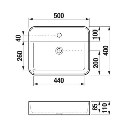 JIKA H8183620001111 - Bänkskålsvask ASTRA 50x40 cm keramik/vit