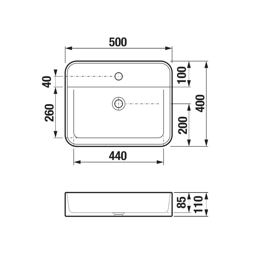 JIKA H8183620001111 - Bänkskålsvask ASTRA 50x40 cm keramik/vit