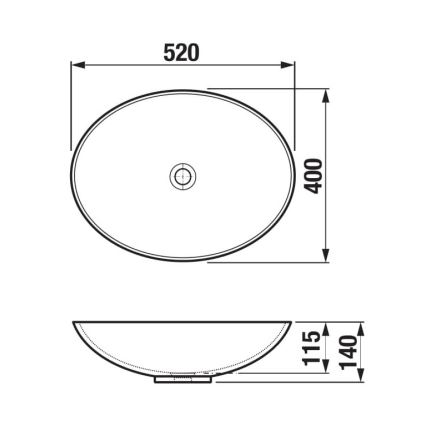 JIKA H8183640001121 - Bänkskål ASTRA 52x40 cm keramik/vit
