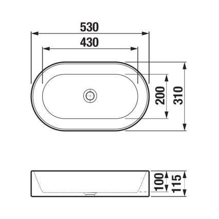 JIKA H8183660001121 - Bänkhängd tvättställ ASTRA 53x31 cm keramik/vit